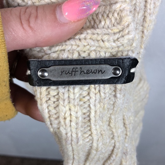 Ruff Hewn tan cable net tunic sweater size small - Picture 5 of 12